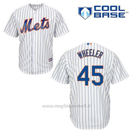 Maglia Baseball Uomo New York Mets Zack Wheeler 45 Bianco 1ªCool Base